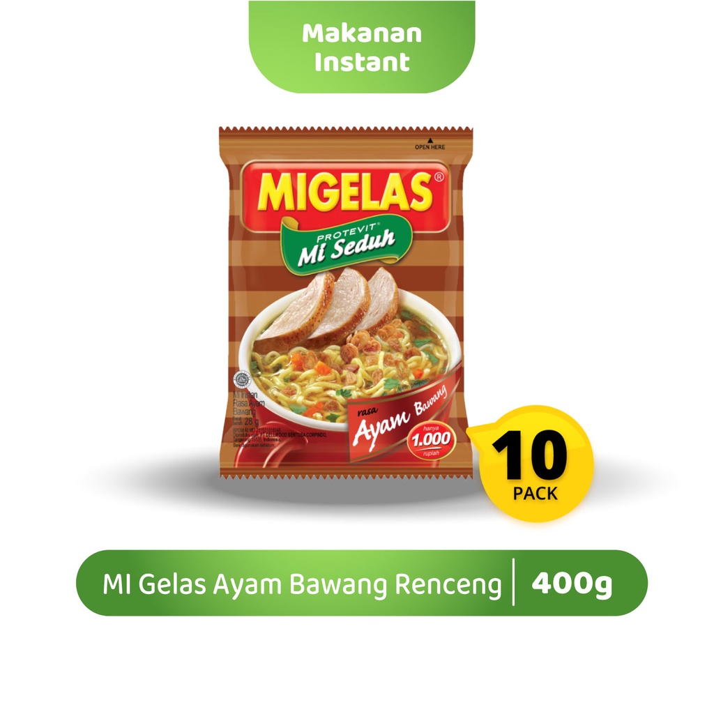 

Praktis dan Lezat ! Migelas Ayam Bawang Renceng 10 Sachets @28 Gr