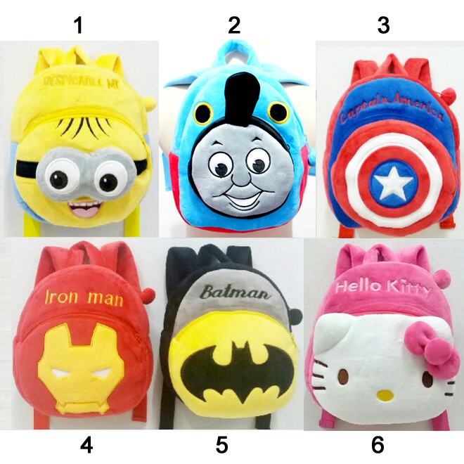 tas ransel boneka impor karakter minion thomas capten kapten ironman batman hello kitty baby tk