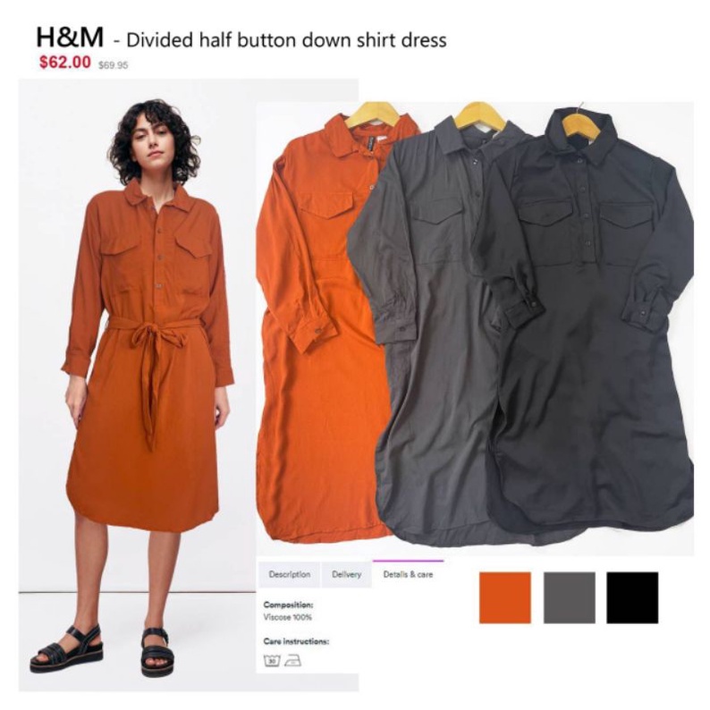 Hm double pocket  shirt dress