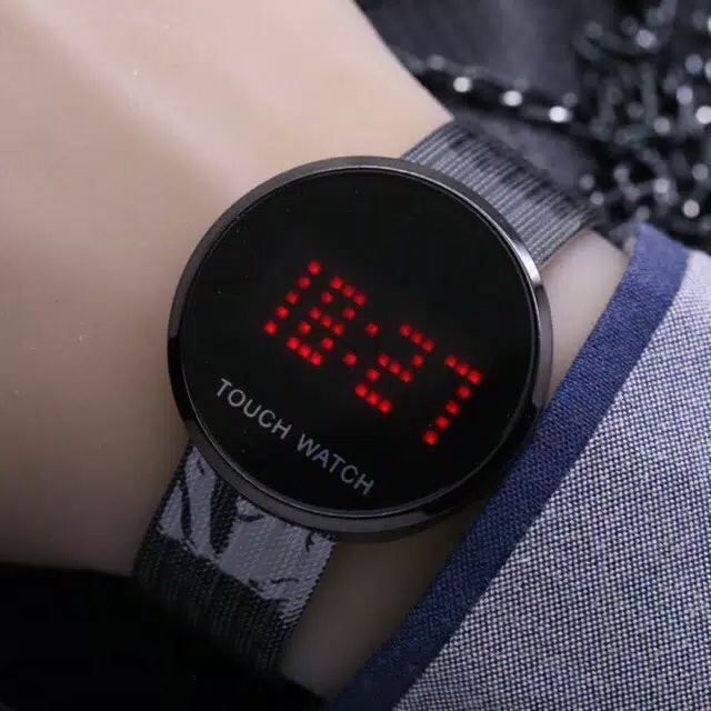 BAJ JAM TANGAN MURAH WATCH TOUCH SCREEN RANTAI PASIR LED SILVER  // AP005