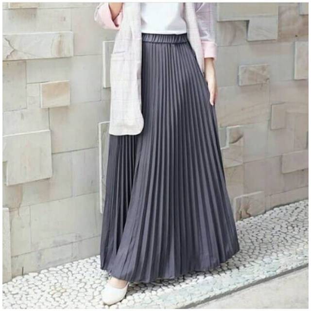 Rok Prisket Hyget / Plisket Mayung Pleated Maxi Skirt / Frexa Skirt - 14 warna