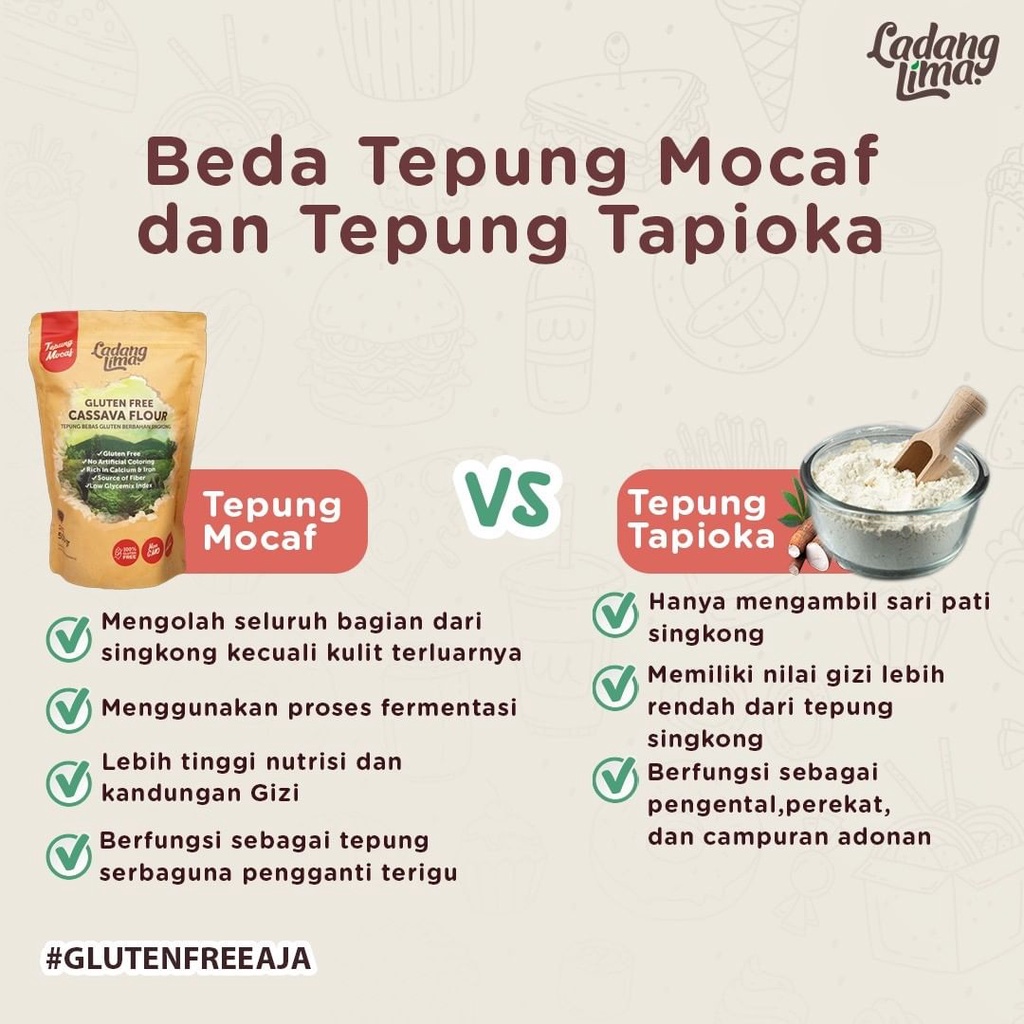 LADANG LIMA Cassava Flour 500 g Halal | Tepung Singkong Gluten Free