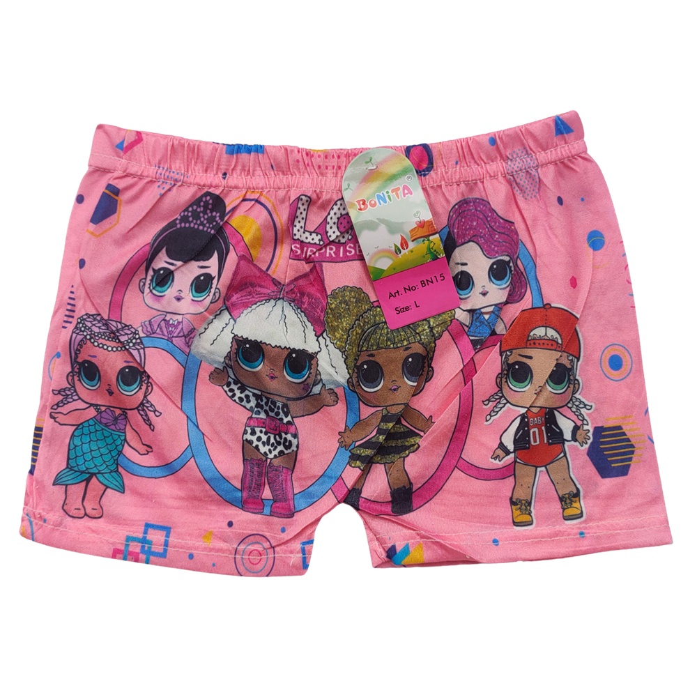 Boxer Anak Perempuan Karakter Uk M L XL (3 Pcs)