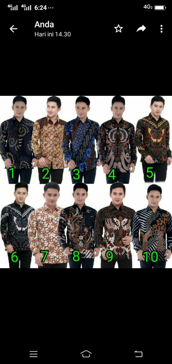 Kemeja Batik Lengan Panjang Size M L Xl Xxl Xxxl