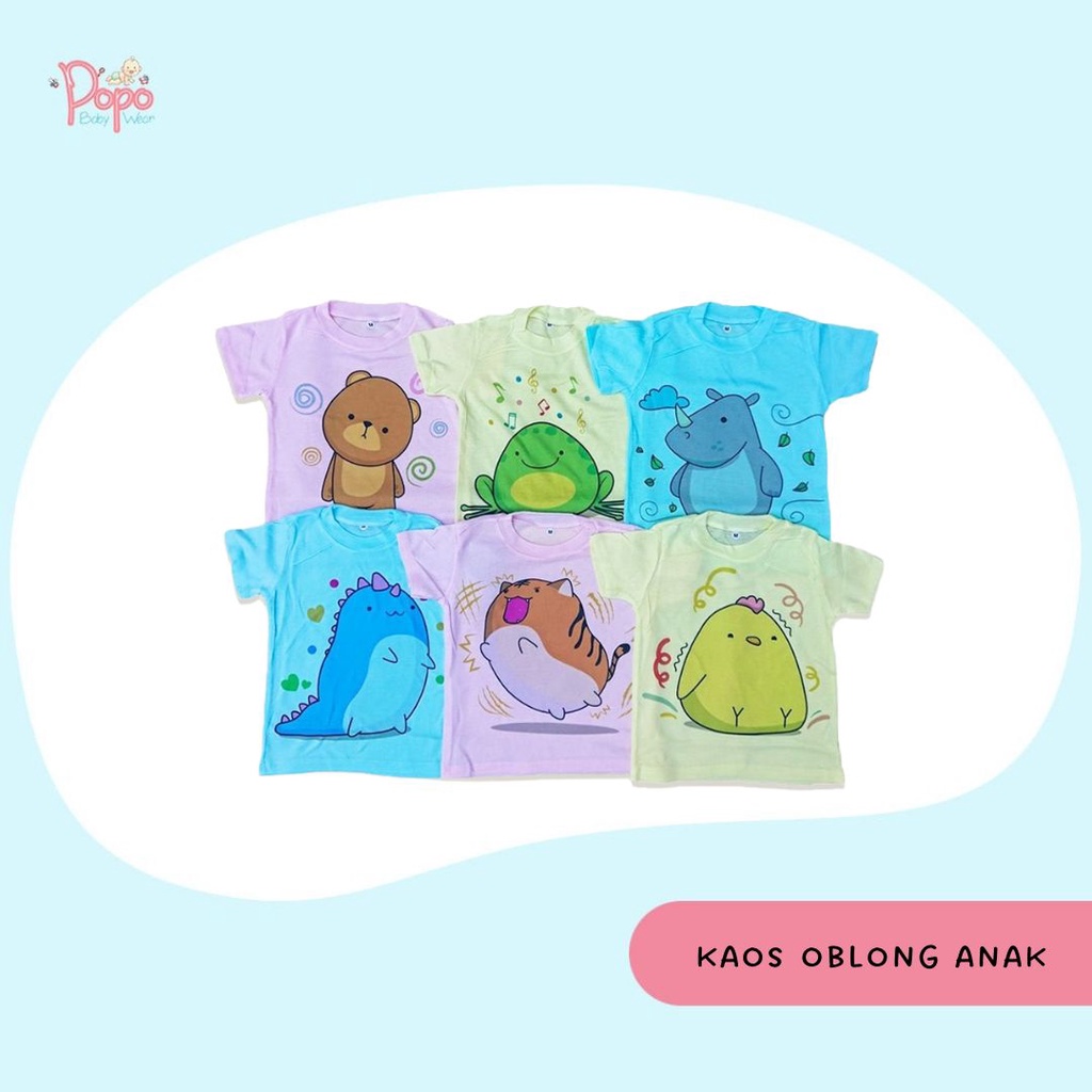 6pcs KAOS Oblong/ Setali Anak (putih/warna)