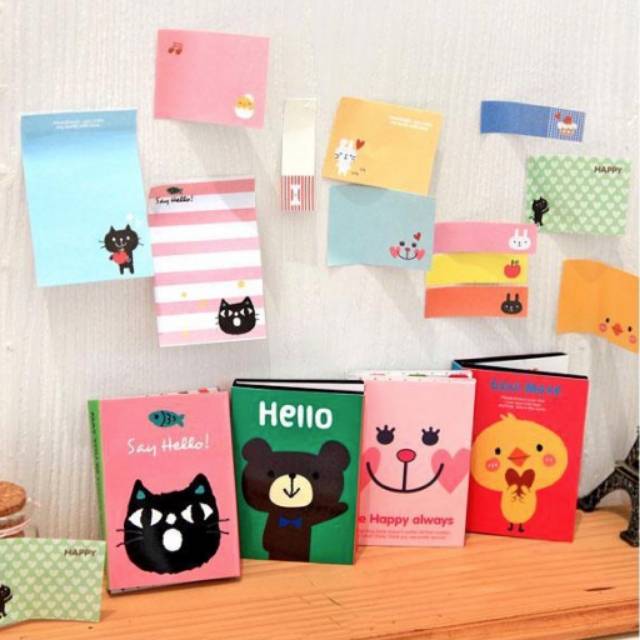 

Stick Note Buku Lipat Hello Animals