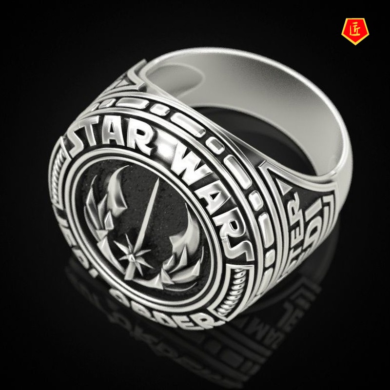 [Ready Stock]New Men's Ring Retro Silver Personality