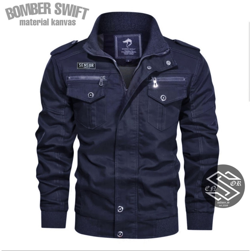 TERBARU BAYAR DITEMPAT!!! Jaket Bomber Swift Pria Jaket Bomber Canvas Jaket Bomber Pria Trendy COD