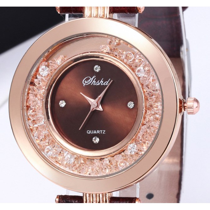 Jam Tangan Wanita SHSD CRYSTAL Diamond Korea Fashion Women Analog Watch Jam Cewe