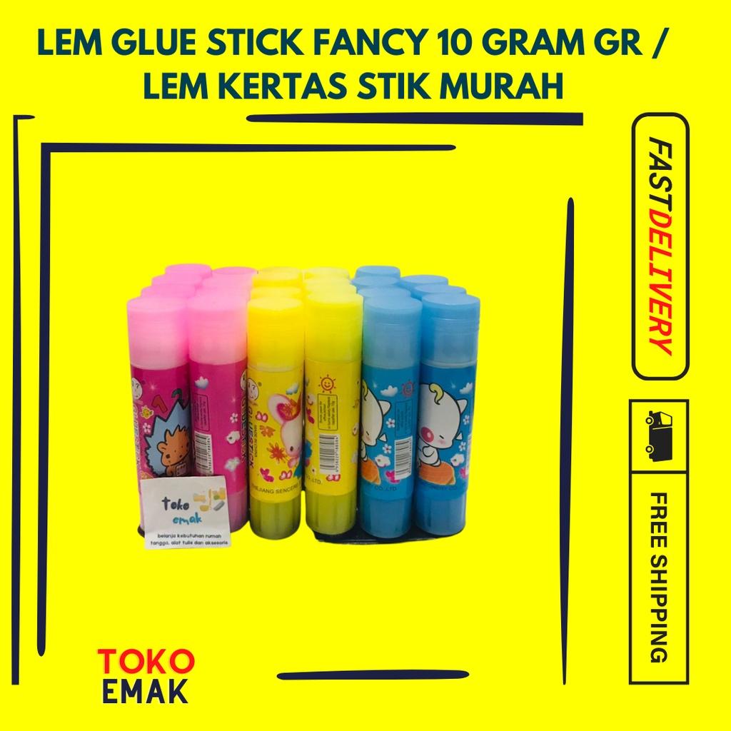 

LEM GLUE STICK FANCY 10 GRAM GR / LEM KERTAS STIK MURAH