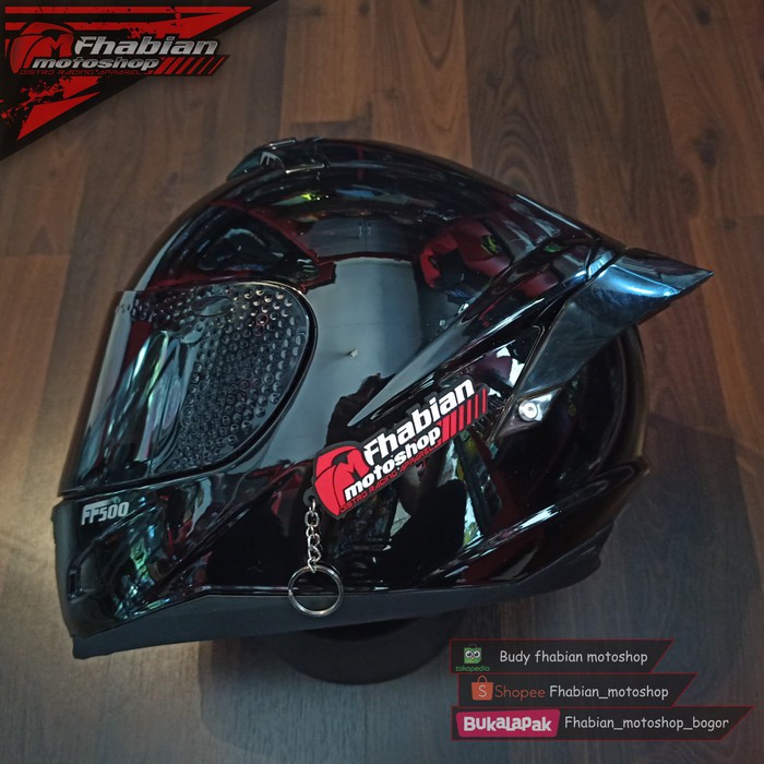 OFC Helm RSV FF500 Black glossy Paket ganteng