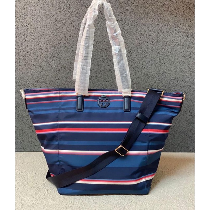 Tory burch nylon printed tote bag Canyon stripe/tas tory original