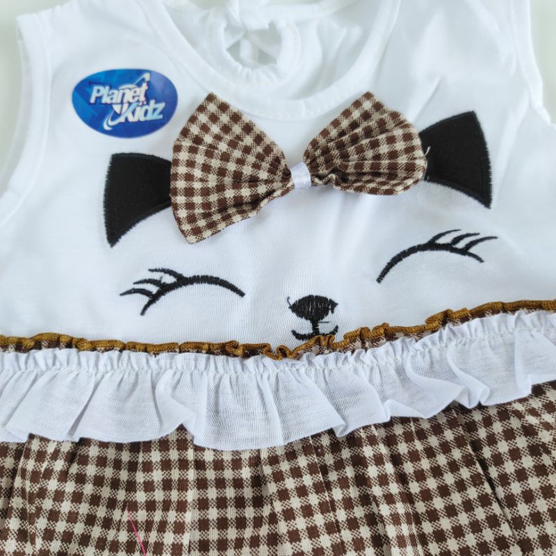 SNI Baby gift PLANET KIDZ PITA KOMBINASI Dress baju rok setelan katun anak bayi perempuan cewek 1 tahun