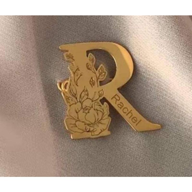 Bros inisial huruf nama custom lapis emas