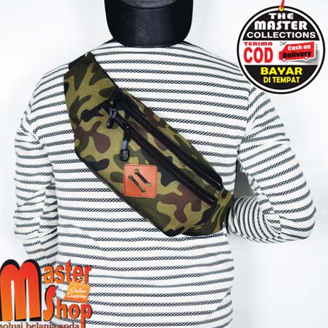 Tas slempang / selempang weistbag / waistbag pinggang pria army murah