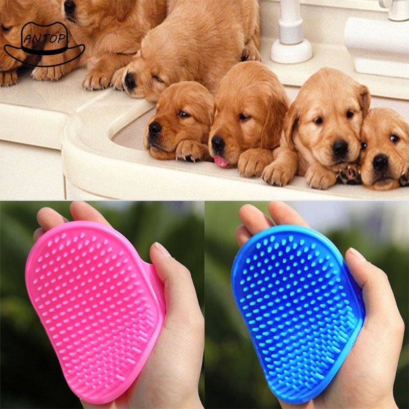 Sisi Bulu Hewan Anjing Kucing Pet Comb Brush Silicone for Bath Dog Cat ANTOP