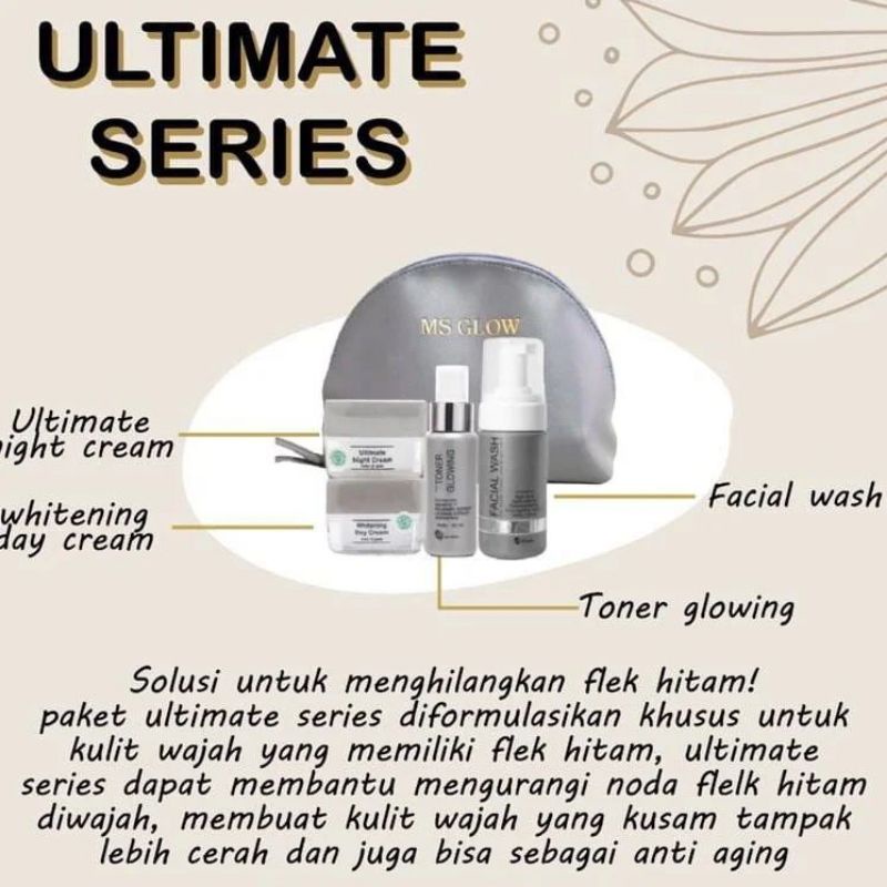 Paket Ultimate MS Glow untuk memudarkan flek hitam di wajah