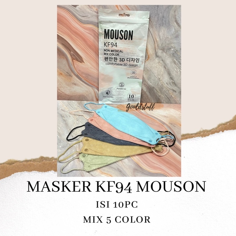 MASKER KF94 MOUSON ISI 10PC EARLOOP / MOUSON KF94 MIX WARNA / KF94 EMBOSS MOUSON / KF94 PREMIUM HIGH