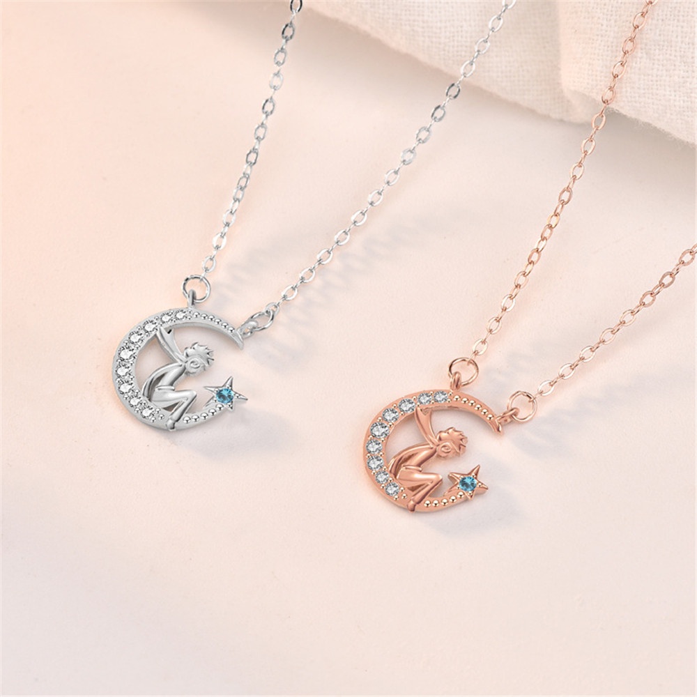 【COD Tangding】Star Moon Prince Joint Pendant Necklace Fashion Tide All-match Clavicle Chain Jewelry