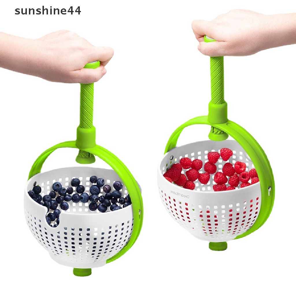 Sunshine Saringan Salad Spinner Anti Gores Bahan Nilon Dengan Gagang Lipat