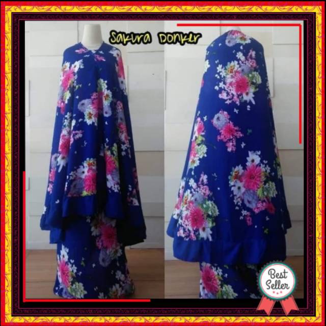 MUKENA BALI SAKURA JUMBO ADEM TERMURAH/MUKENA DEWASA PREMIUM MOTIF BUNGA GROSIR TERBARU