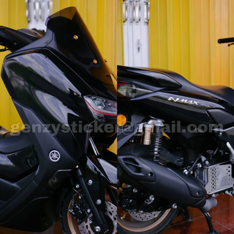 Sticker/skotlet hitam glossy sticker motor hitam mengkilat