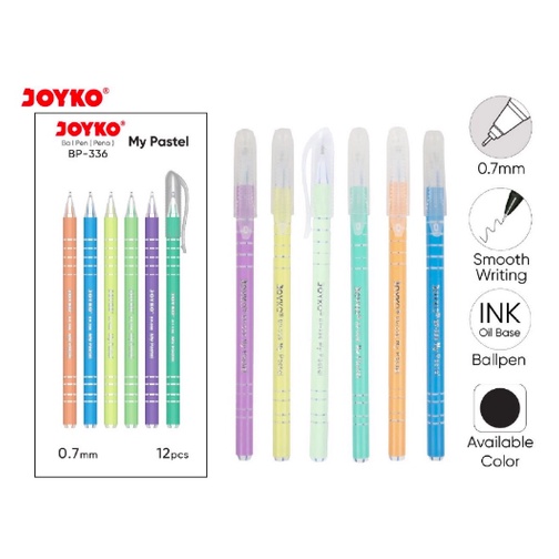 

[ISTY] BALL PEN PULPEN PENA JOYKO BP-336 MY PASTEL 0.7 mm BOLPEN MURAH HITAM BLACK WARNA WARNI LUCU GROSIR TIDAK MUDAH KERING ATK KANTOR ASLI BOLPOINT