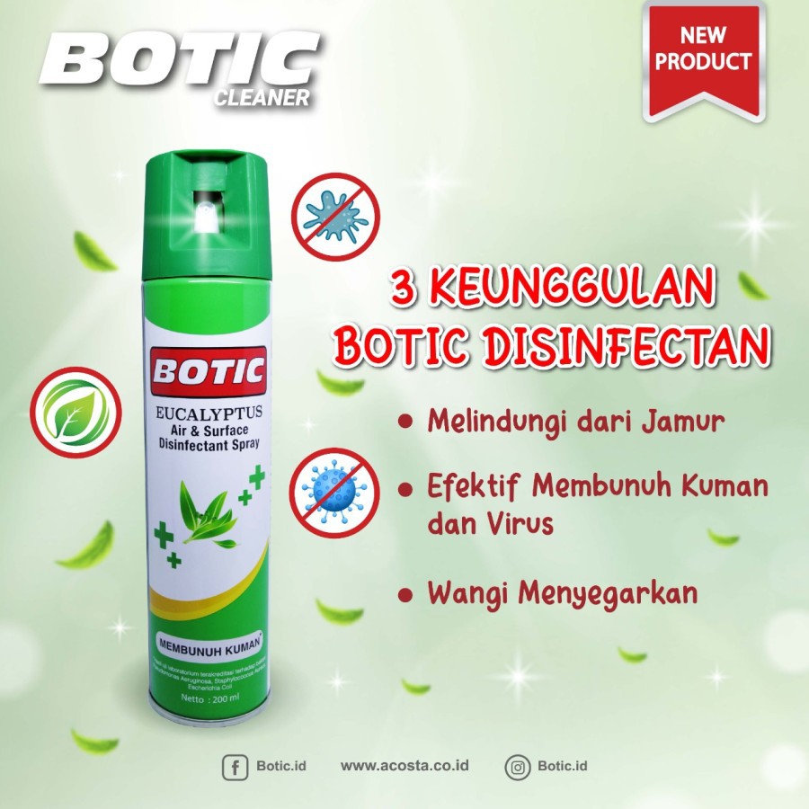 Disinfectant Spray Eucalyptus BOTIC 200ml - Desinfektan anti bakteri dan kuman