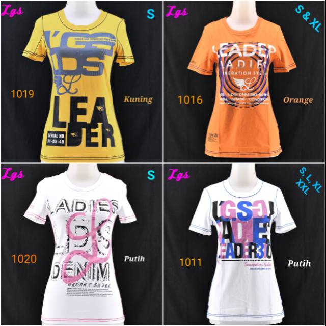 Kaos Oblong Wanita Lgs Ukuran S Lengan Pendek