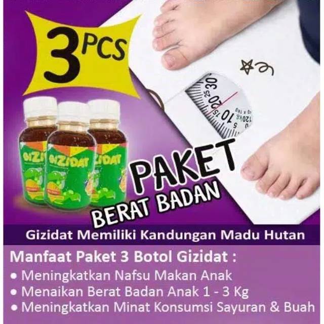 Gizidat paket 2 botol Penambah nafsu makan anak dan jaminan doyan makan