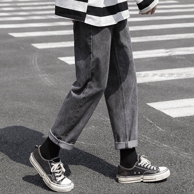 Celana Cargo Jeans Pria Celana jeans panjang pria korean style slim fit jeans Celana Denim hitam celana jeans pria