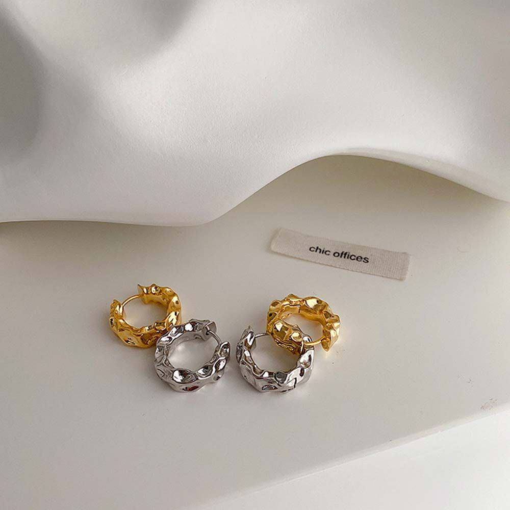 Anting Stud Geometris Tidak Teratur Bahan Alloy Warna-Warni Gaya Korea Untuk Perhiasan Wanita