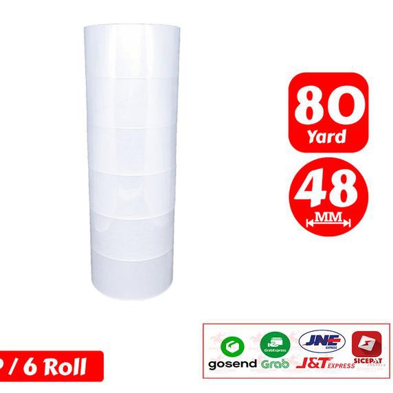 

❇ Lakban Clear White KSATRIA Tape 80 Yard (1 Slop) ➧