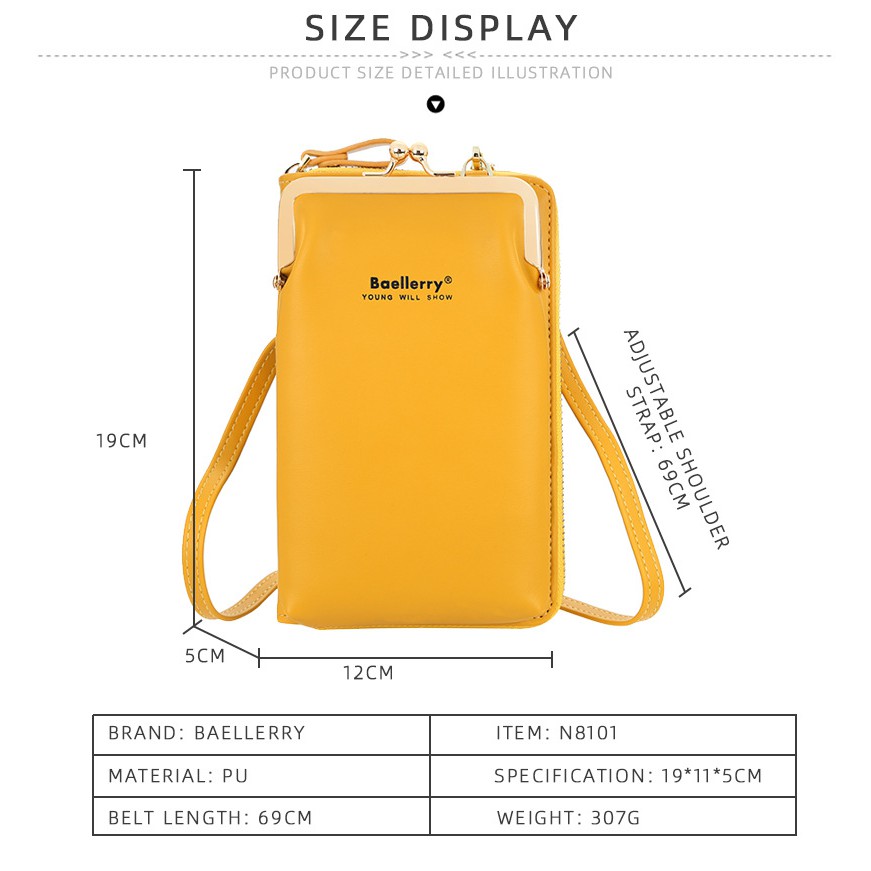 Baellerry Tas Selempang Wanita Kulit Tas Selempang Mini Tas HP Wanita Cewek Tas Mini Import 66.ID