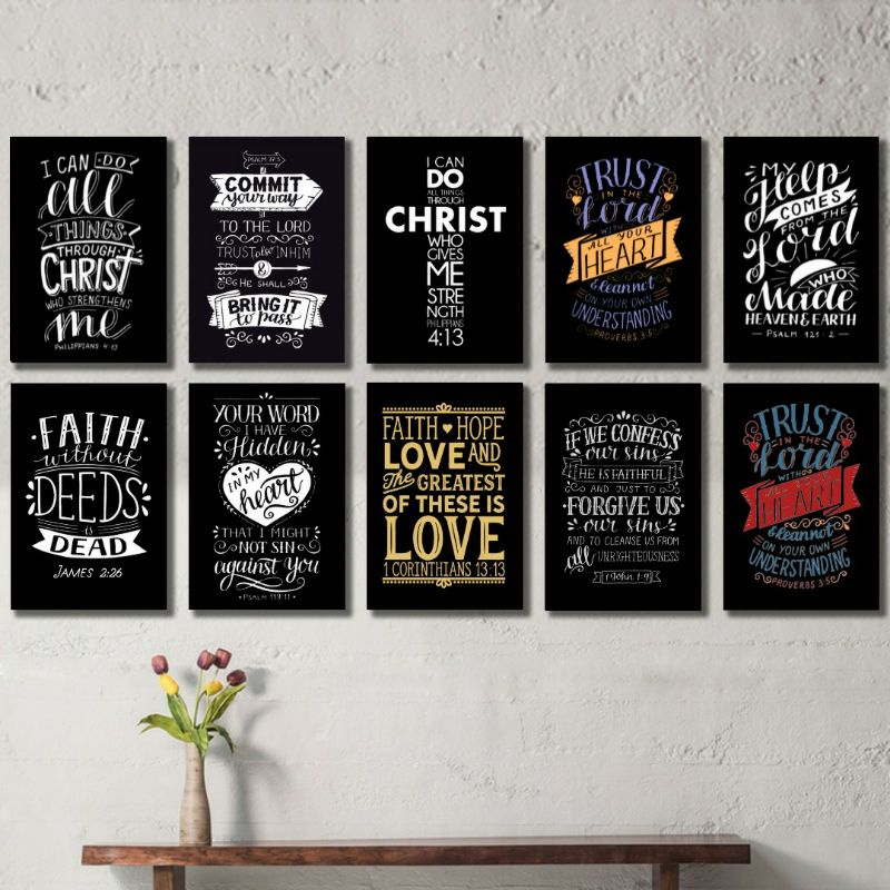 Hiasan dinding Kristen Katolik kutipan ayat Alkitab poster premium catholic_walldecor 30x40cm bible 