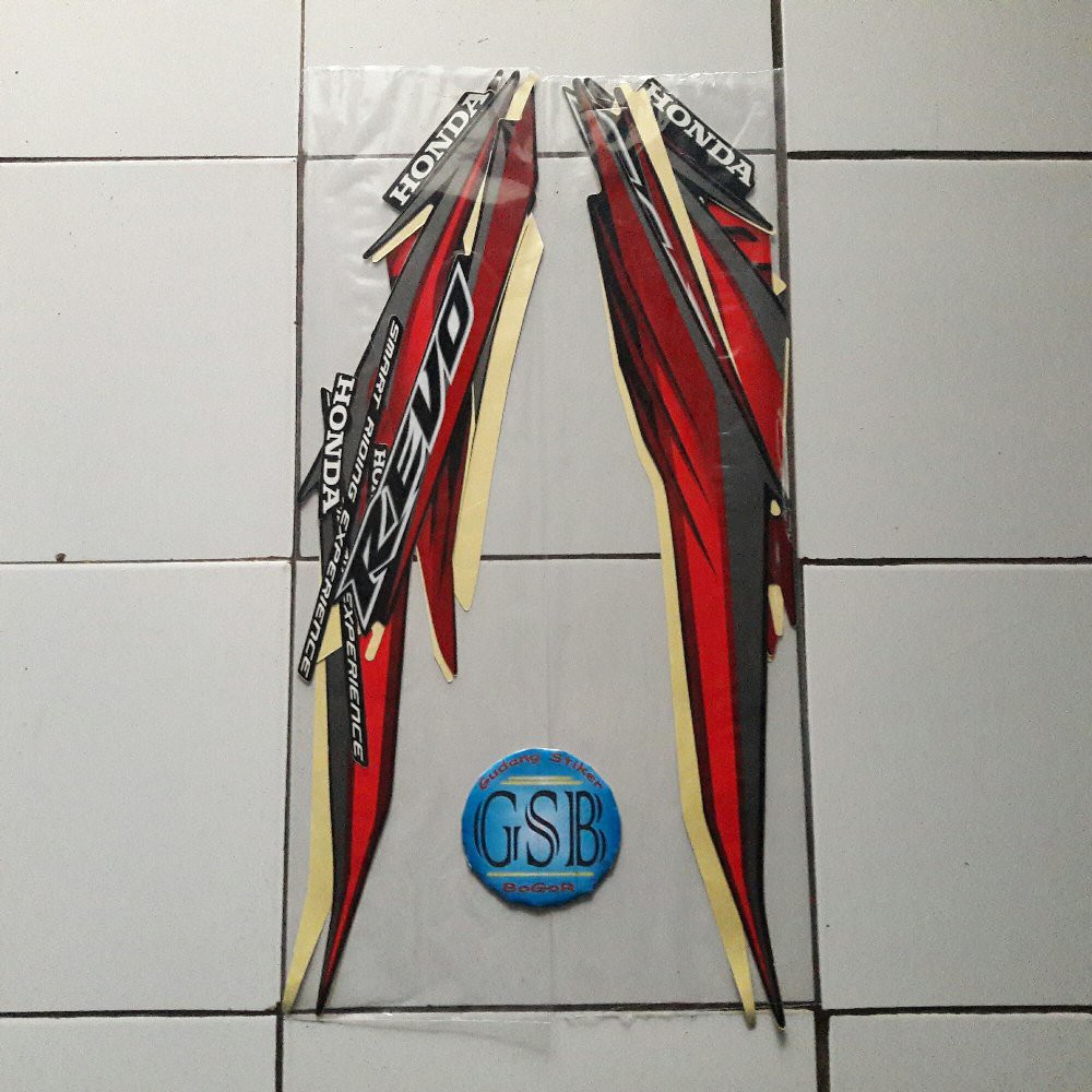 Variasi Stiker Motor Honda Revo 110 Std 2009 Merah Shopee Indonesia