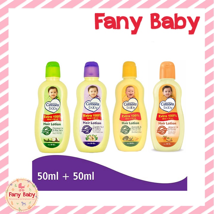 CUSSONS BABY HAIR LOTION CANDLE NUT &amp; CELERY 50ML+50ML