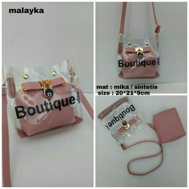 Sling Bag Boutique Kunci Mika Transparan