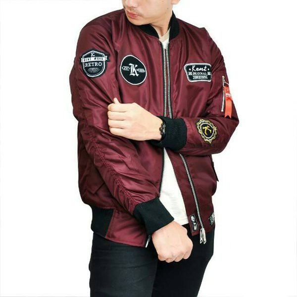 Kent Jaket Original Bomber KENT RETRO MAROON -JACKET - JAKET MOTOR - JAKET PRIA - JAKET DISTRO