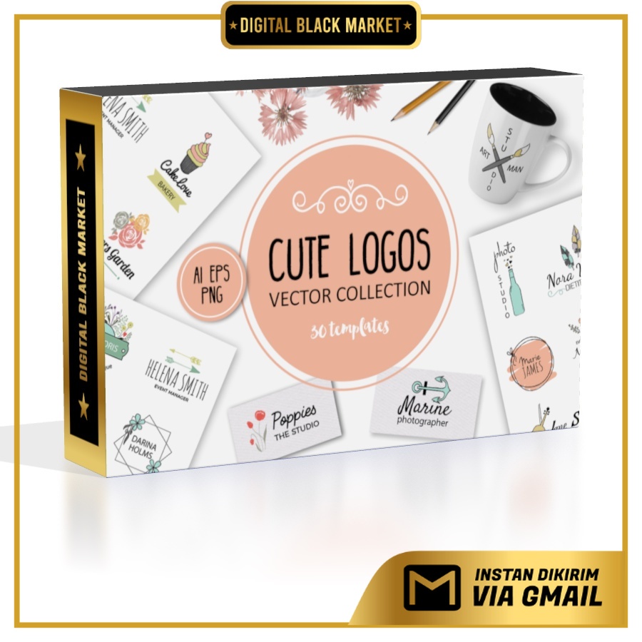 Cute Vector Logos Collection - Photoshop &amp; Illustrator