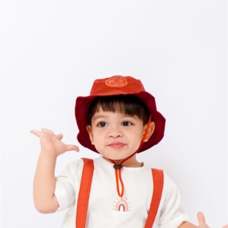 LANDSCAPE HAT - Topi Anak Bucket Safari Tali Bordir Cewek Cowok Laki Perempuan Korean Lucu Canvas