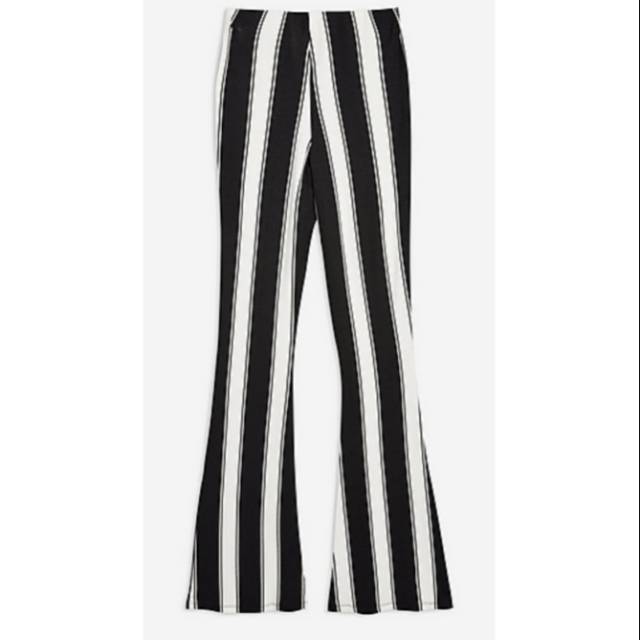 black trousers with stripe