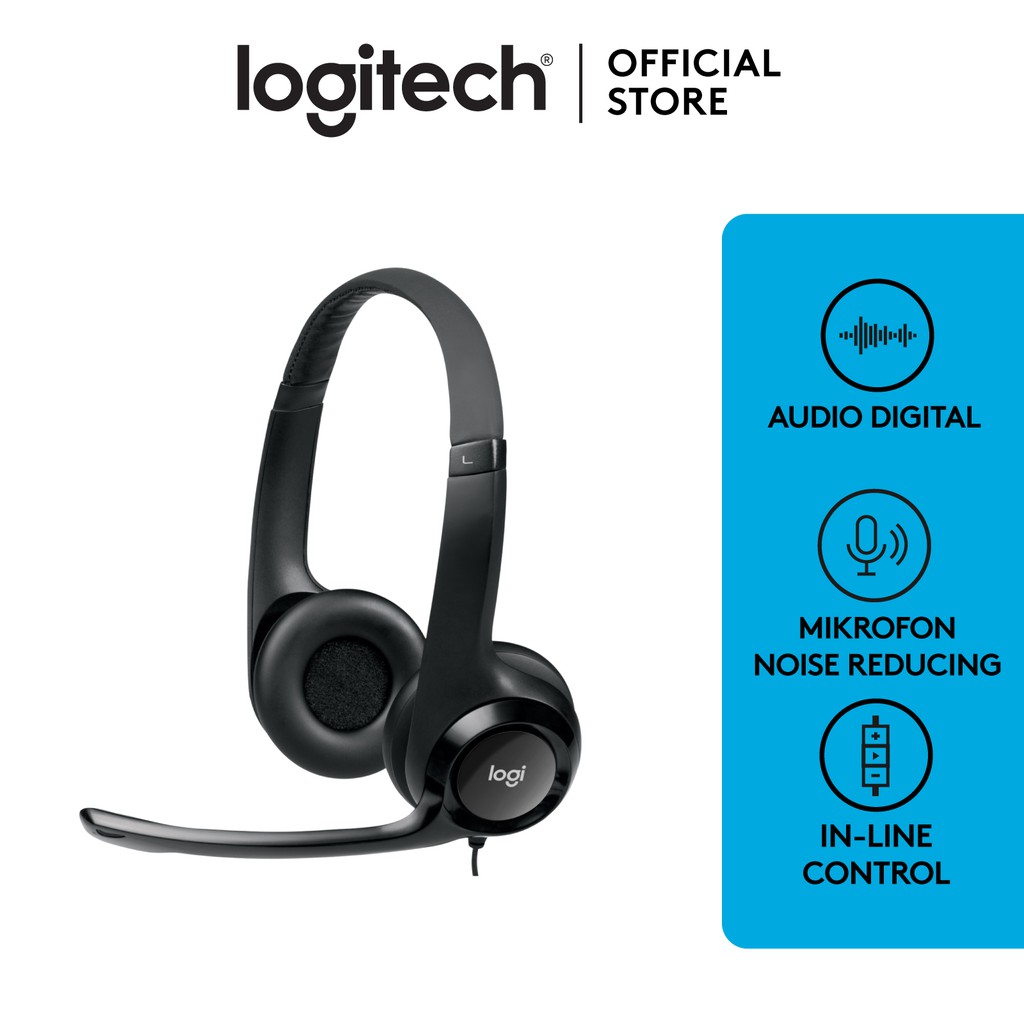 Logitech H390 Headset Stereo USB dengan Mikrofon Noise-Cancelling