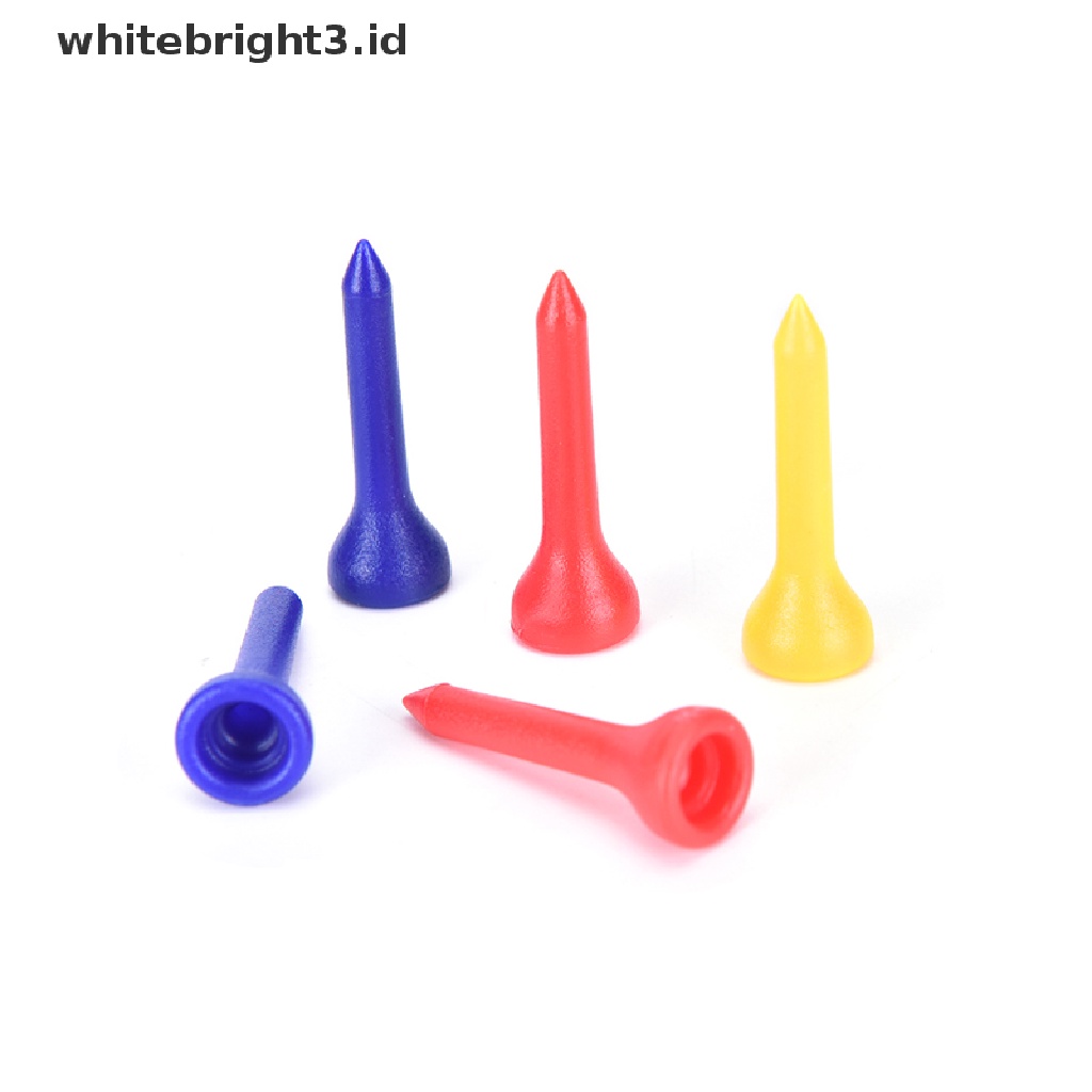 (whitebright3.id) 100pcs Tee Bola Golf Profesional Bahan Plastik Ukuran 36mm