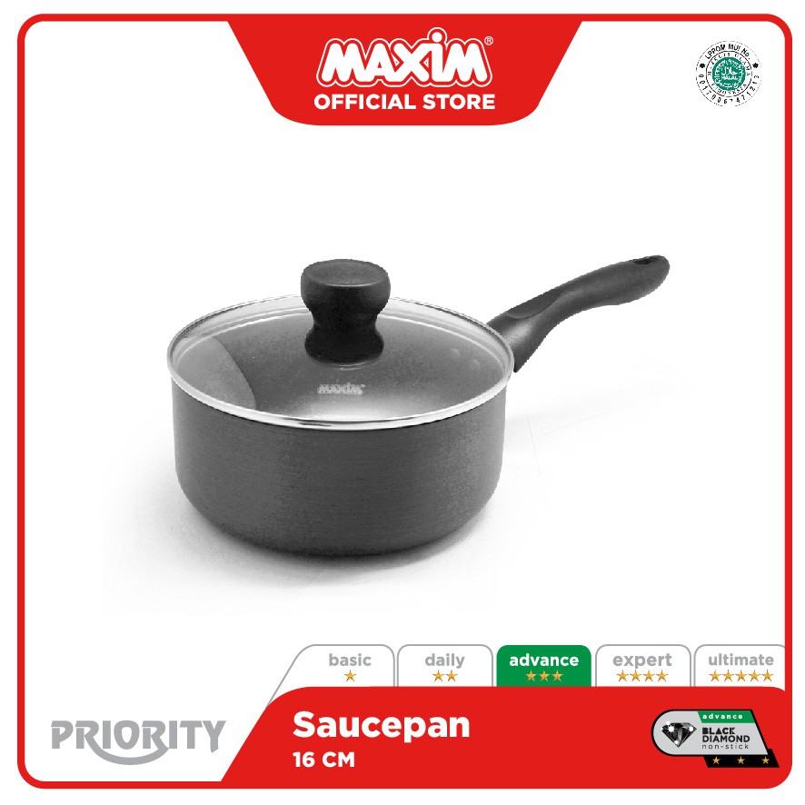  Maxim  Priority Panci  Anti Lengket 16cm Saucepan Tutup  