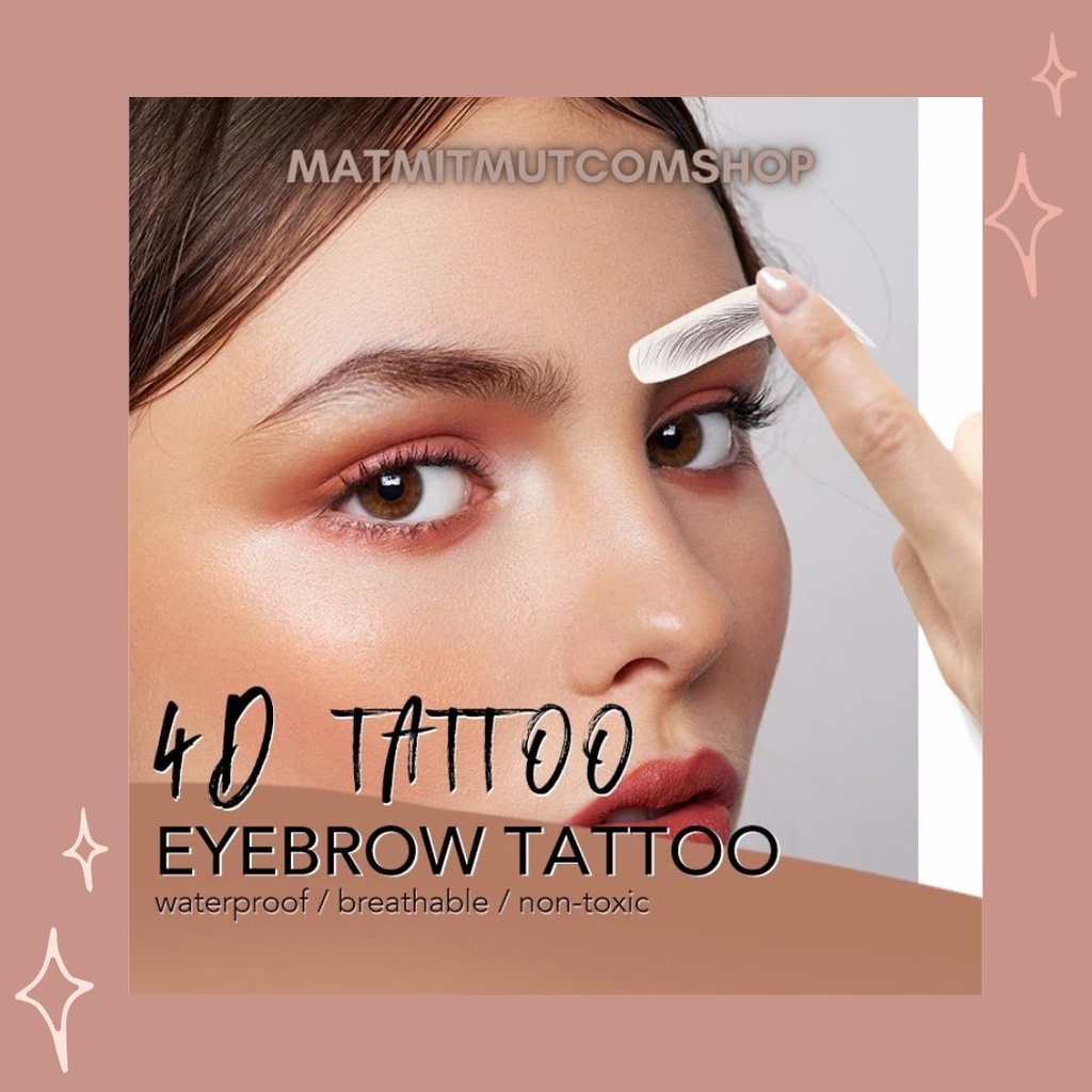 Tato alis tempel 4d Tato Alis Eyebrow Waterproof Eyebrow Sticker | Dapat 2 lembar