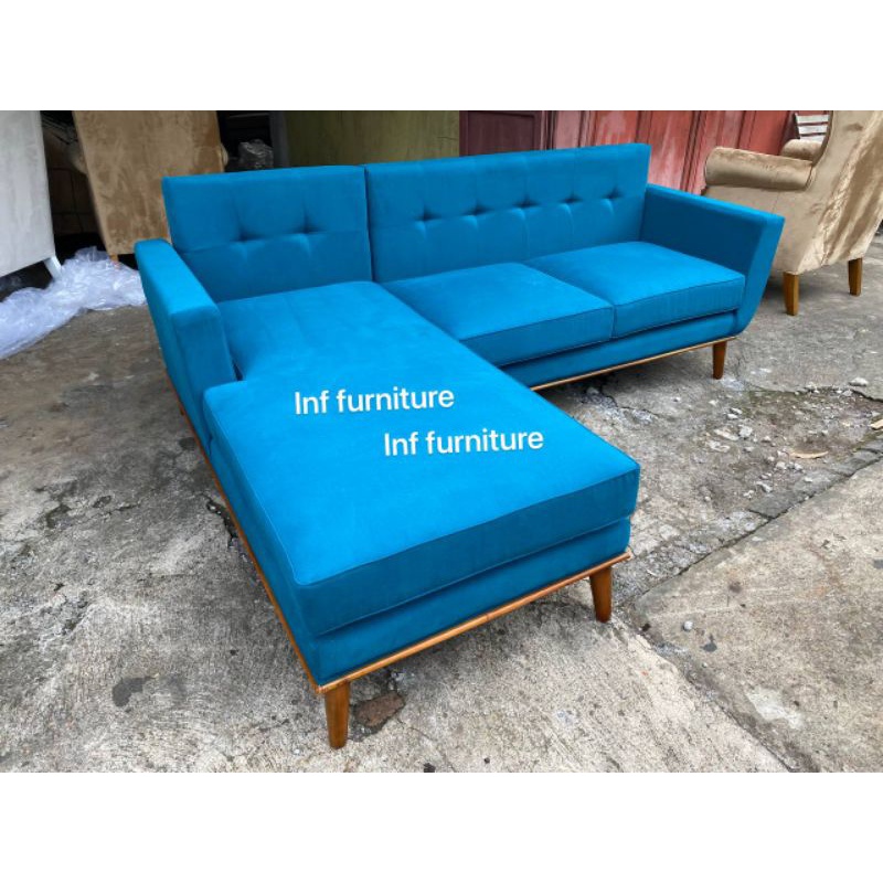 sofa L sofa keluarga sofa ruang tv tipe L bahan kain fabric