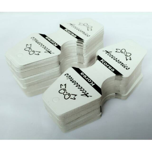 Kertas Label Korea Gantungan Aksesoris Penjepit Plastik/ hangtag kalung / gantungan gelang/ kertas hangtag / hang tag gantung