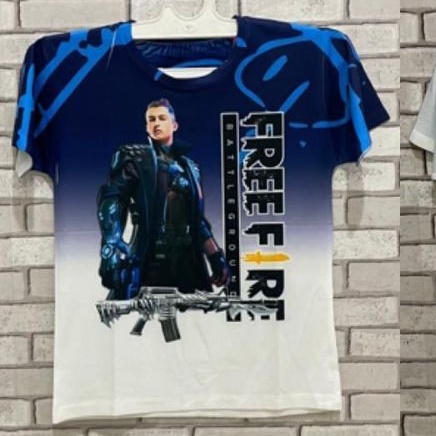 KAOS BAJU STELAN FF ANAK DJ ALOK CHRONO FREE FIRE PUTIH GAMING BATTLE GROUND