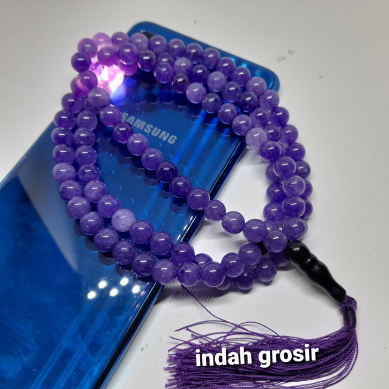 TASBIH BATU KECUBUNG WULUNG KRISTAL 8MM 99BUTIR ORIGINAL